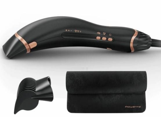 Фен Rowenta Ultimate Experience Air Motion, 1300Вт, 3 режими, насадка-гребінець, кейс для зберігання, іоніз-я, хол. обдув, чорний