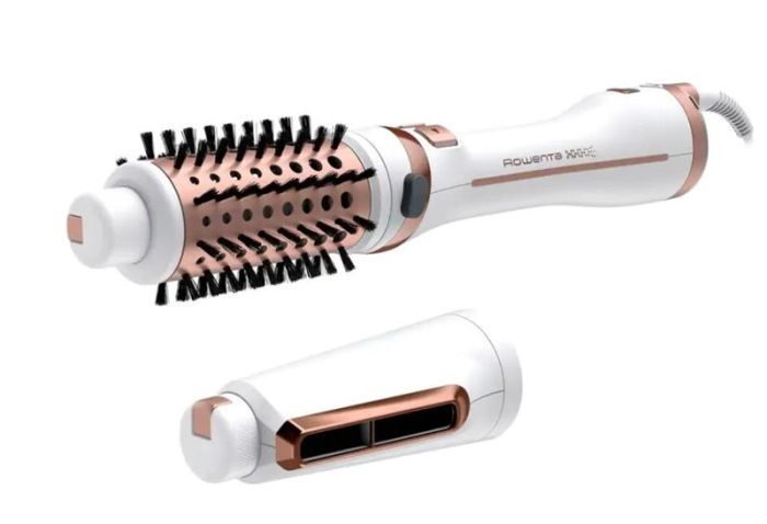 Фен-щітка Rowenta Brush Activ' Ultimate Care, 700Вт, 3 режими, іоніз-я, хол. обдув, оберт. насадок, кераміка, біло-золотий