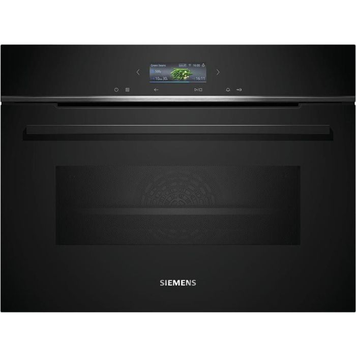 Духова шафа Siemens електрична компактна, 45л, A, дисплей, конвекція, ф-ція мікрохвиль, чорний