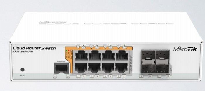 Комутатор MikroTik Cloud Router Switch 112-8P-4S-IN