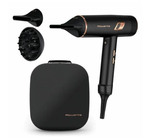 Фен Rowenta Ultimate Experience Maestria, 2000Вт, 3 режими, дифузор, кейс для зберігання, іоніз-я, хол. обдув, чорний