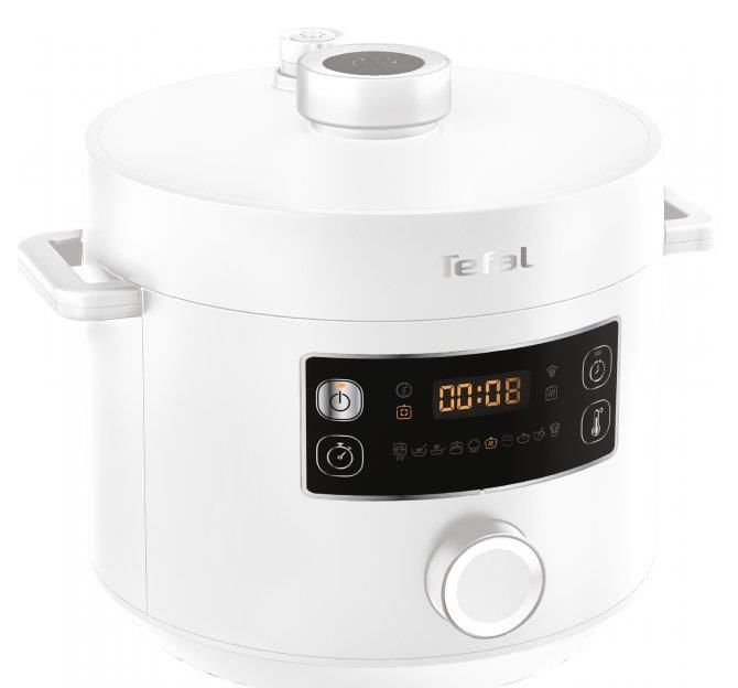 Мультиварка-скороварка Tefal Turbo Cuisine , 1000Вт, чаша-4.8л, механічне керув., пластик, білий