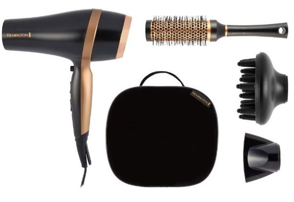Фен Remington Salon Smooth, 2100Вт, 3 режими, дифузор,гребінець, кейс, іоніз-я, хол. обдув, , чорний