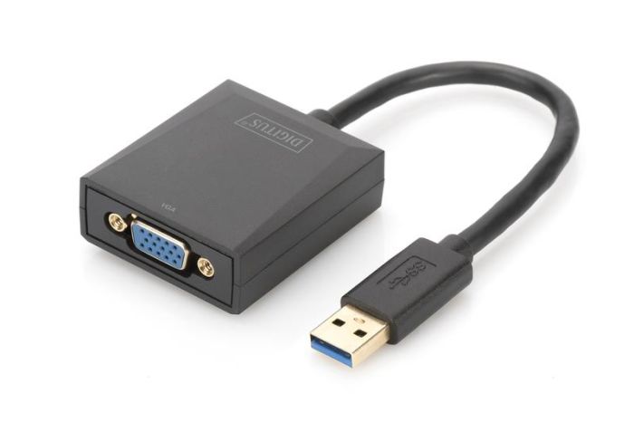 Адаптер DIGITUS USB 3.0 - VGA Full HD, M/F, 0.15м