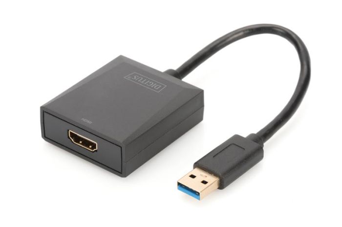 Адаптер DIGITUS USB 3.0 - HDMA Full HD, M/F, 0.15м