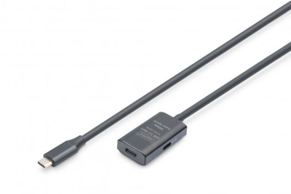 Подовжувач DIGITUS USB 3.2 Gen1 Active Cable 5G, C/M-C/F, 5м, чорний