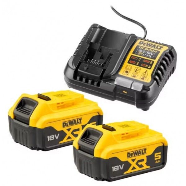 Набір акумулятора та зарядного пристрою DeWalt 12В/18В 4А, 18В акб 2х5А·год DCB184