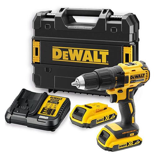 Дриль-шурупокрут DeWalt XR Li-Ion 18В акб 2х2А·год 65Нм 500-1750об/хв патрон 13мм кейс 1.15кг