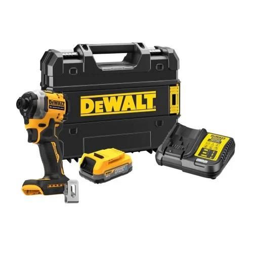 Шурупокрут ударний акумуляторний DeWalt XR Li-Ion PowerStack 18В 1х1.7А·год 206Нм 3250об/хв 3800уд/хв кейс 0.95кг
