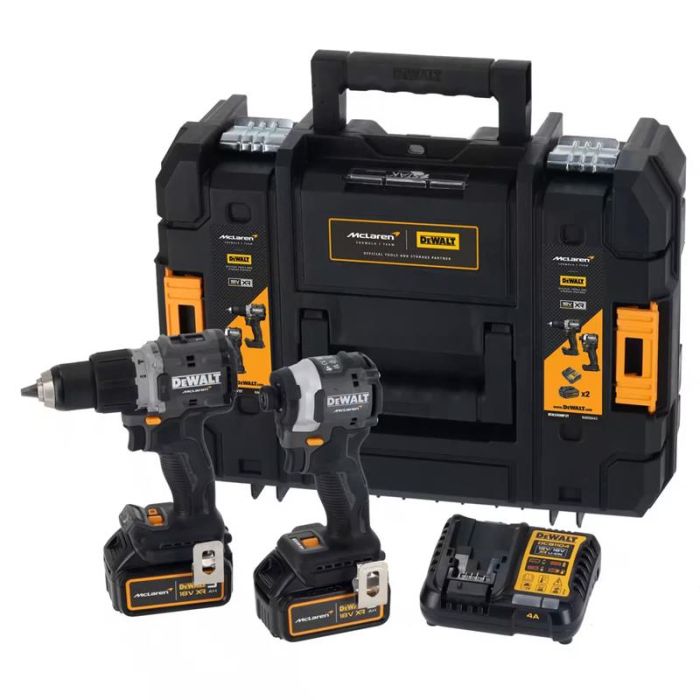 Набір із двох акумуляторних інструментів DeWalt McLaren F1 TEAM LIMITED EDITION 18В XR дриль-шурупокрут DCD85 шурупокрут акумуляторний DCF85 акб 2х5А·год ЗП кей