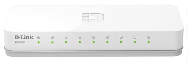 Комутатор D-Link DES-1008C 8xFE, Некерований