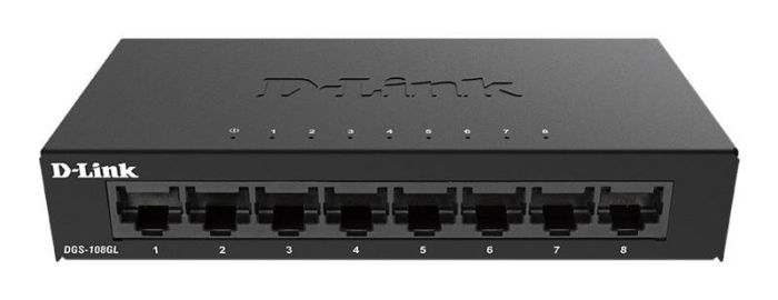 Комутатор D-Link DGS-108GL 8xGE, Некерований