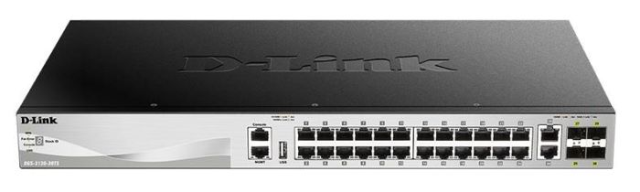 Комутатор D-Link DGS-3130-30TS 24xGE, 4xGE/SFP, 2x10GE, 4xSFP+, L3