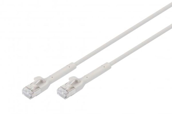 Патч-корд DIGITUS CAT 6a S-FTP, 1м, AWG 32/7, Cu, TPE-LSZH, гнучкий, сірий