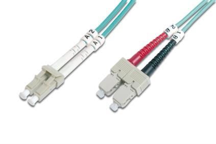 Патч-корд волоконно-оптичний DIGITUS LC/UPC-SC/UPC, 50/125, MM, OM3, duplex, 10м