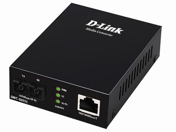 Медiаконвертер D-Link DMC-G02SC 1xGE, 1x1000BaseSX MM, 550м, SC