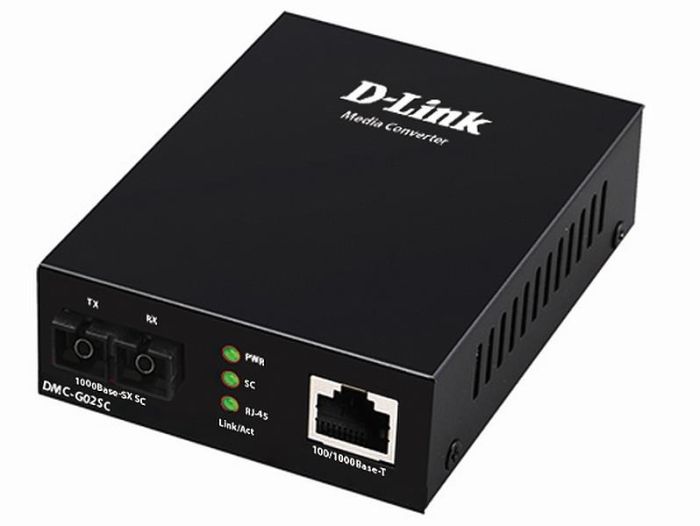 Медiаконвертер D-Link DMC-G02SC 1xGE, 1x1000BaseSX MM, 550м, SC