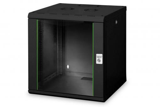 Шафа DIGITUS 19", 12U, Wall Mounting Unique, 600x600 мм, 100кг максимально, чорна