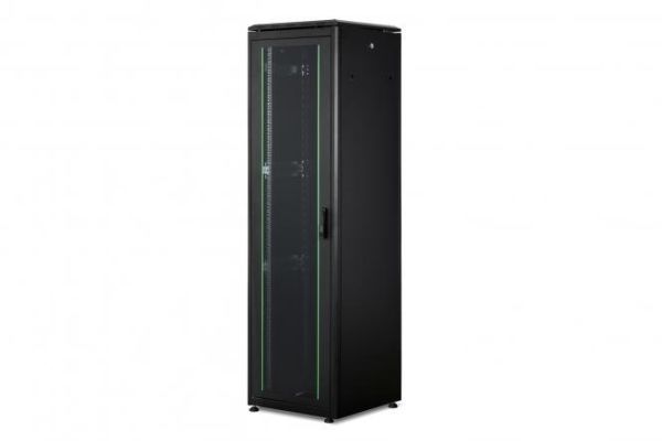 Шафа DIGITUS 19", 42U, Network Unique, перфоровані двері, 600x600 мм, 1200кг максимально, чорна