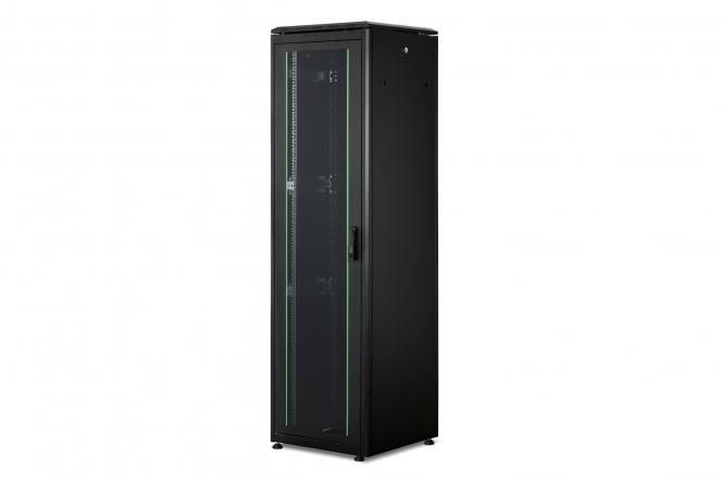 Шафа DIGITUS 19", 42U, Network Unique, перфоровані двері, 600x600 мм, 1200кг максимально, чорна