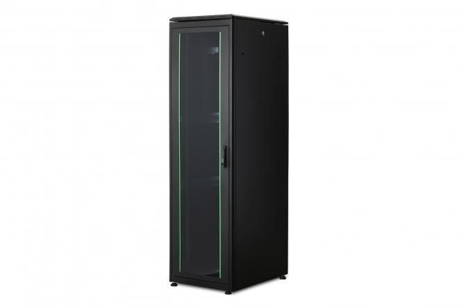 Шафа DIGITUS 19", 42U, Network Unique, перфоровані двері, 600x800 мм, 1200кг максимально, чорна