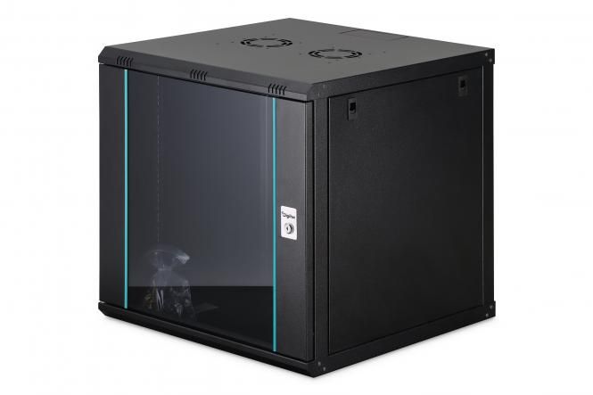 Шафа DIGITUS 19", 12U, Wall Mounting Dynamic-N, 600x600 мм, 60кг максимально, розібрана, чорна