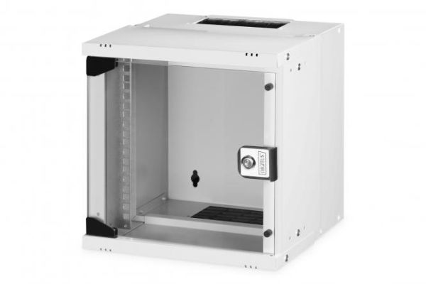 Шафа DIGITUS 10", 6U, SOHO PRO, скляні двері, 315x300 мм, 30кг максимально, сіра
