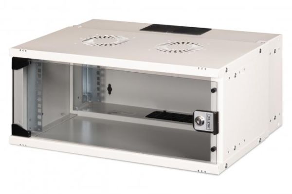 Шафа DIGITUS 19", 4U, SOHO PRO, скляні двері, 540x400 мм, 60кг максимально, сіра