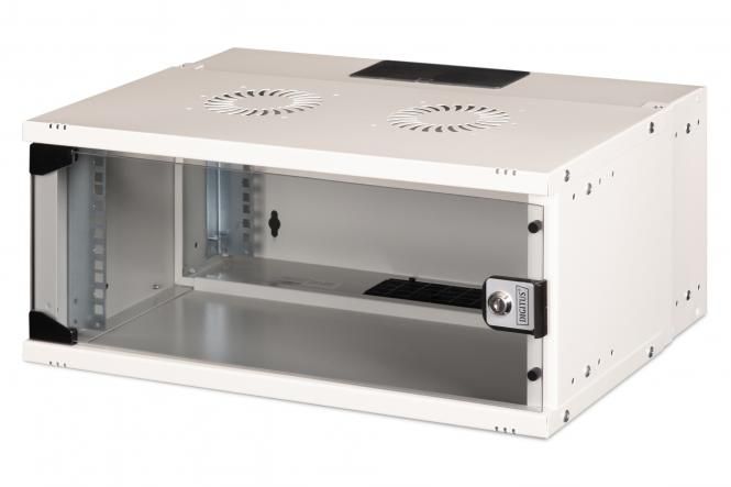 Шафа DIGITUS 19", 4U, SOHO PRO, скляні двері, 540x400 мм, 60кг максимально, сіра