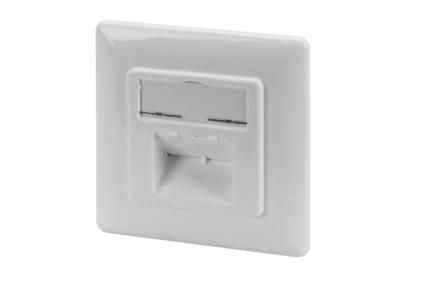 Настінна розетка DIGITUS CАТ 6А STP 2xRJ45, 8P8C, для прихованої проводки
