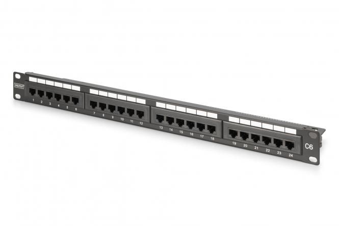 Патч-панель DIGITUS САТ 6 UTP, 19", 1U, 24 порти, зібрана