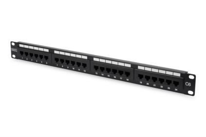 Патч-панель DIGITUS САТ 6 UTP, 19", 1U, 24 порти, зібрана