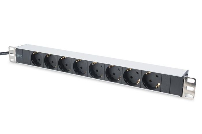 Пристрій розподілу електроживлення DIGITUS 1U, 8xSchuko, 16A, 250V, вилка Schuko