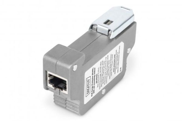 Обмежувач перенапруги DIGITUS PoE (RJ45), монтаж на DIN-рейку, внутрішній