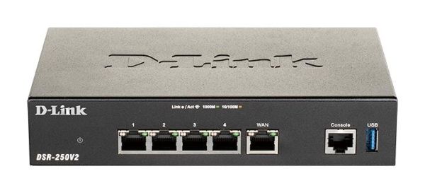 Мультисервiсний маршрутизатор D-Link DSR-250V2 4xGE LAN, 1xGE WAN