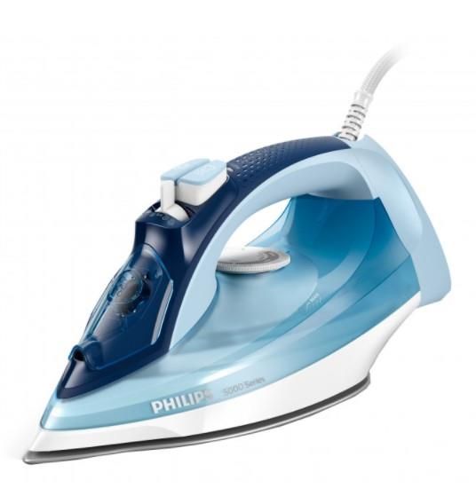 Праска Philips 5000 Series, 2400Вт, 320мл, паровий удар -180гр, постійна пара - 45гр, керам. підошва, голубий