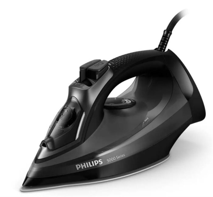 Праска Philips 5000 Series, 2600Вт, 320мл, паровий удар -200гр, постійна пара - 45гр, керам. підошва, чорний