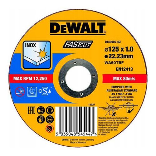 Диск відрізний DeWalt INOX FASTCUT по металу 125х1х22.23мм