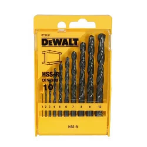 Набір свердел по металу DeWalt HSS-R, 1-10мм, кейс 10шт