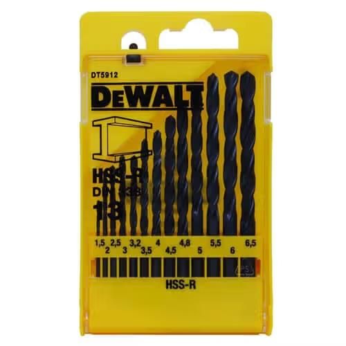 Набір свердел по металу DeWalt HSS-R, 1.5-6.5мм, кейс, 13шт