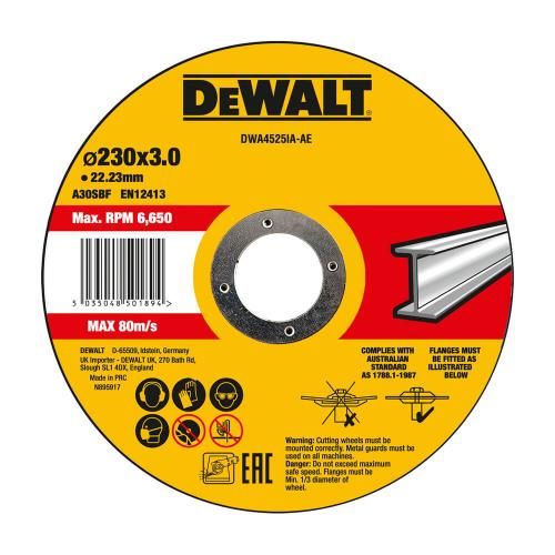Диск відрізний DeWalt HIGH PERFORMANCE по металу 230х3х22.23мм