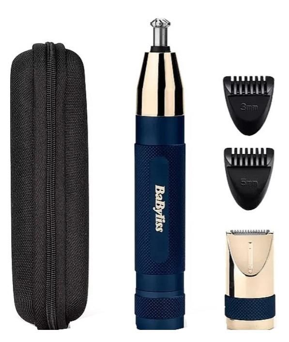 Тример Babyliss Diamond Precision, для брів, вусів, носа та вух, 1хАА, насадок-3, чохол, сталь, синій