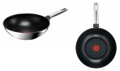 Сковорода ВОК  Tefal Emotion+, 28см, нержавіюча сталь, бакеліт, чорний