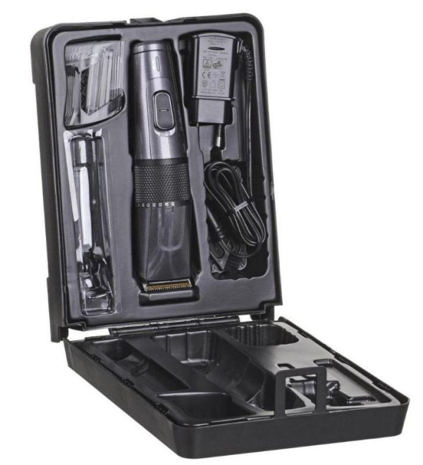 Машинка для стриження  Babyliss, мережа+акум., вібраційний мотор, насадок-1, кейс, титан.напил., сірий