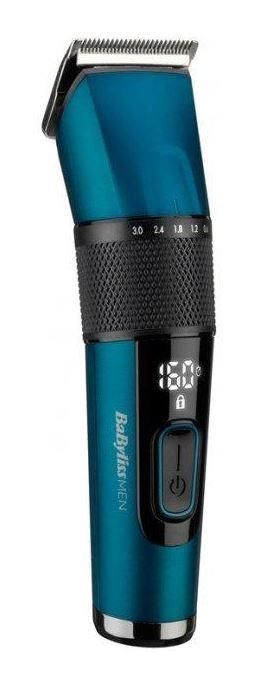 Машинка для стриження  Babyliss, мережа+акум., вібраційний мотор, насадок-8, кейс, титан.напил., синій