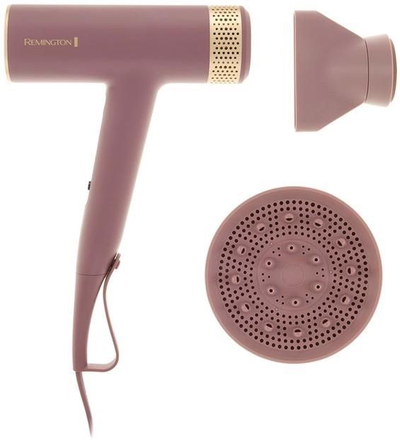 Фен Remington AIRvive, 1600Вт, 3 режими, дифузор, іоніз-я, хол. обдув, фіолетово-золотий
