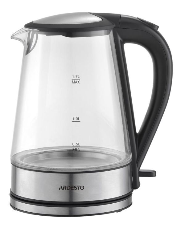 Електрочайник ARDESTO 1.7л, Strix, скло, чорний