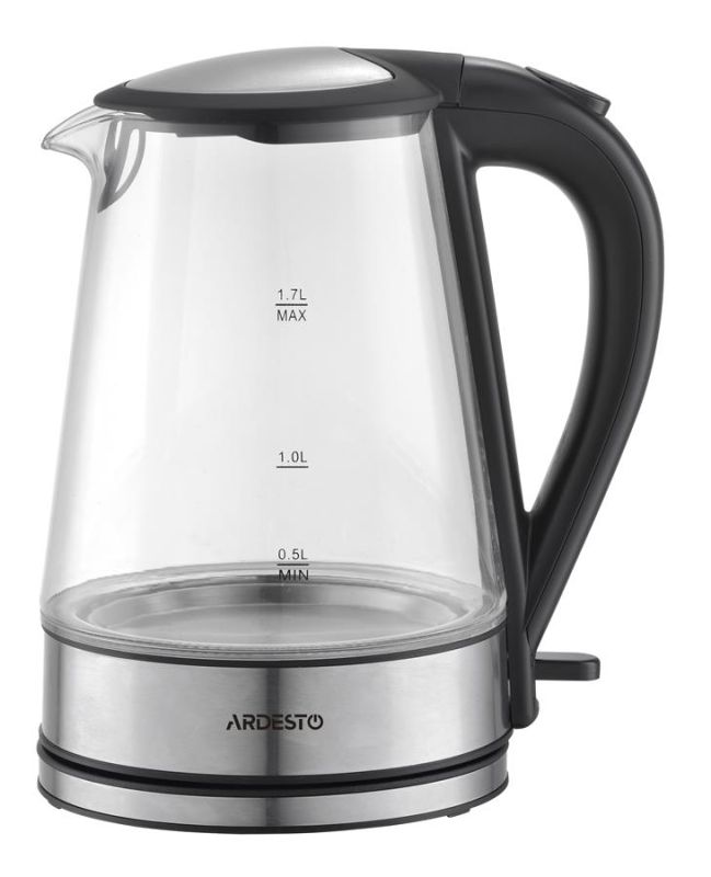Електрочайник ARDESTO 1.7л, Strix, скло, чорний