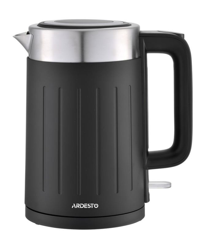 Електрочайник ARDESTO 1.7л, Strix, подвійні стінки, чорний матовий