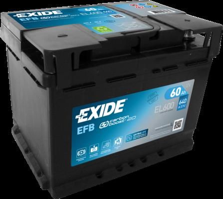 Акумулятор Exide Start-Stop 12В 60А·год 640А R+ (EL600)